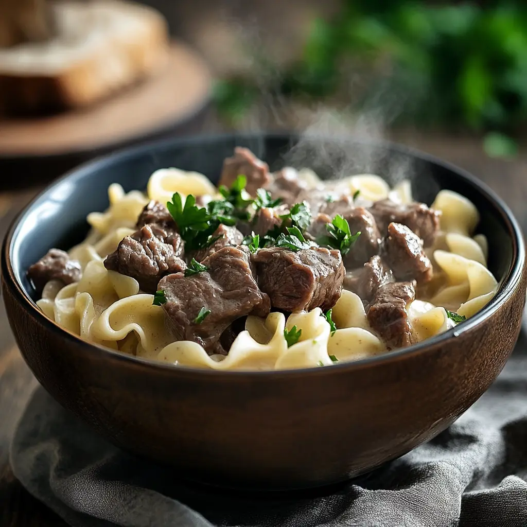Crockpot Beef Tips and Noodles steps