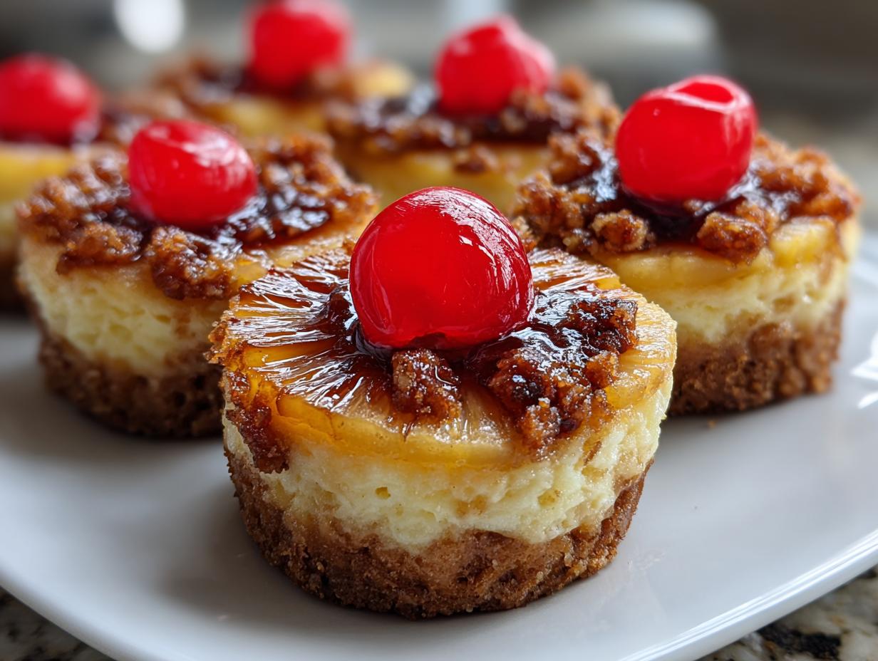 Mini Pineapple Upside-Down Cheesecakes